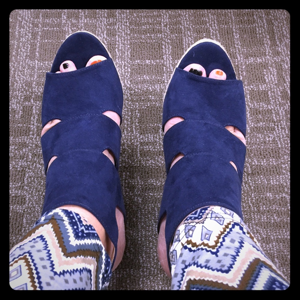 Brand New Blue Suede Platforms